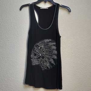 Rolla Coaster sleeveless shirt with skull applique